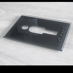 WC Piktogramme Glas dunkelgrau mit Blindenschrift WC Piktogramme Glas dunkelgrau mit Blindenschrift