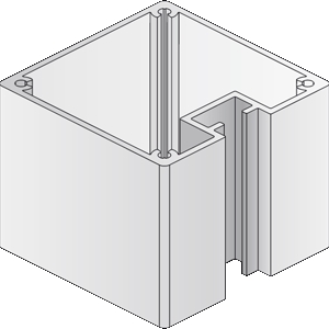 BERLIN Basic Quadratpfosten, 6,6 x 6,6 cm, 1 Nut, silberfarben BERLIN Basic Quadratpfosten, 6,6 x 6,6 cm, 1 Nut, silberfarben